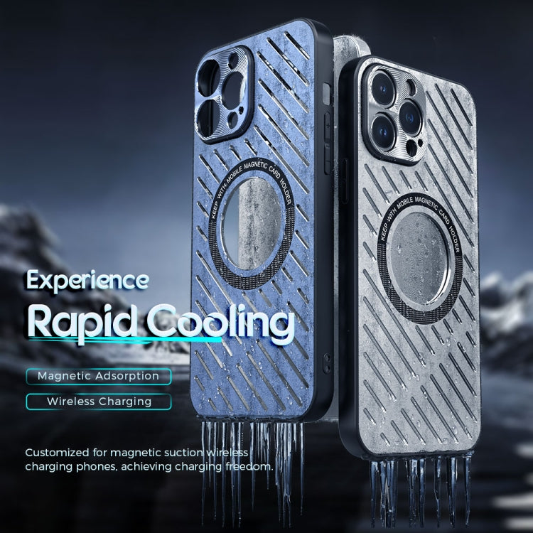For iPhone 14 R-JUST RJ57 CD Pattern MagSafe Cooling Phone Case(Blue) - iPhone 14 Cases by R-JUST | Online Shopping South Africa | PMC TechLife | Buy Now Pay Later Mobicred