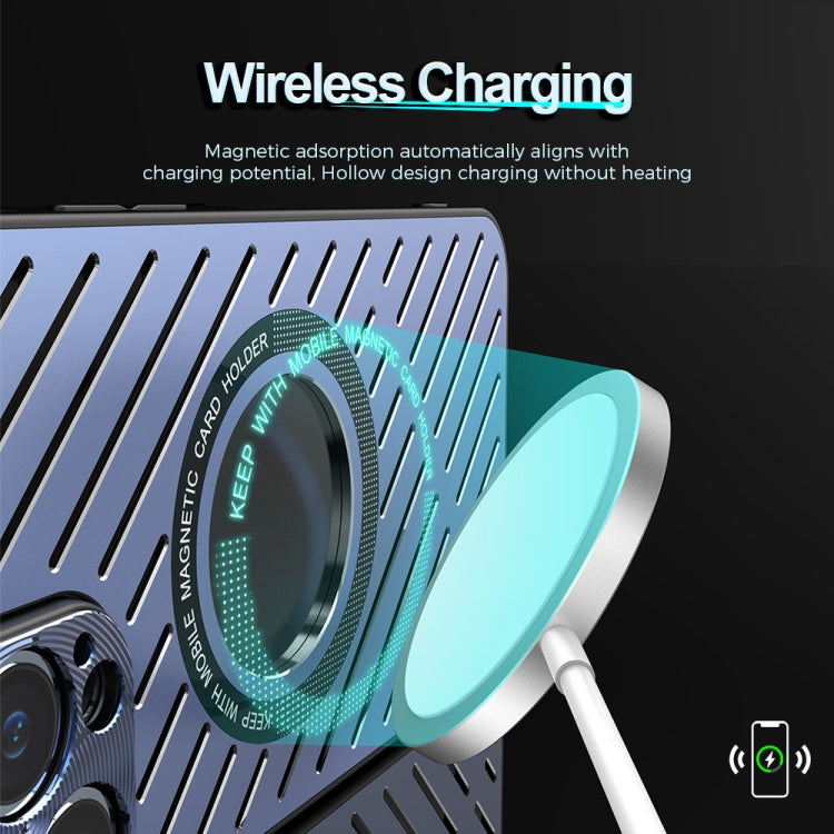For iPhone 13 Pro Max R-JUST RJ57 CD Pattern MagSafe Cooling Phone Case(Blue) - iPhone 13 Pro Max Cases by R-JUST | Online Shopping South Africa | PMC TechLife