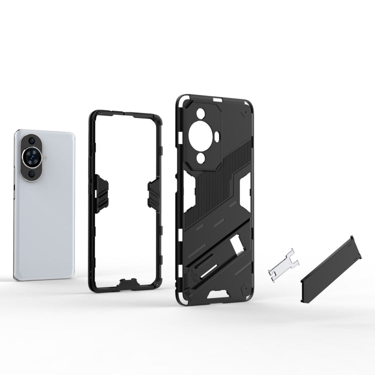 For Huawei nova 11 Pro 4G Punk Armor 2 in 1 PC + TPU Phone Case with Holder(Black) - Huawei Cases by PMC TechLife | Online Shopping South Africa | PMC TechLife | Buy Now Pay Later Mobicred