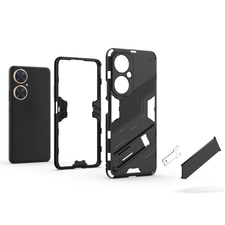 For Huawei nova 11i 4G Punk Armor 2 in 1 PC + TPU Phone Case with Holder(Orange) - Huawei Cases by PMC TechLife | Online Shopping South Africa | PMC TechLife | Buy Now Pay Later Mobicred