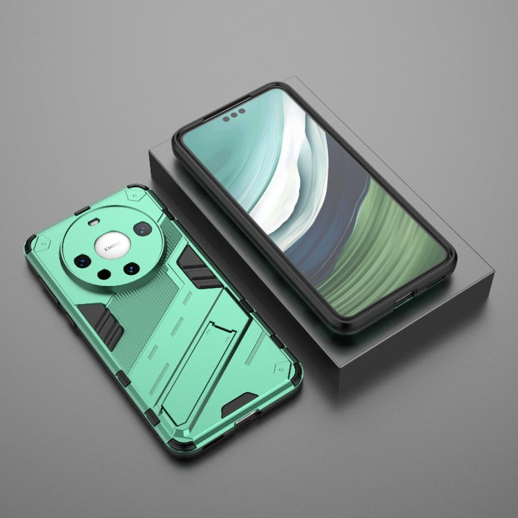 For Huawei Mate 60 Pro Punk Armor 2 in 1 PC + TPU Phone Case with Holder(Green) - Huawei Cases by PMC Jewellery | Online Shopping South Africa | PMC Jewellery | Buy Now Pay Later Mobicred