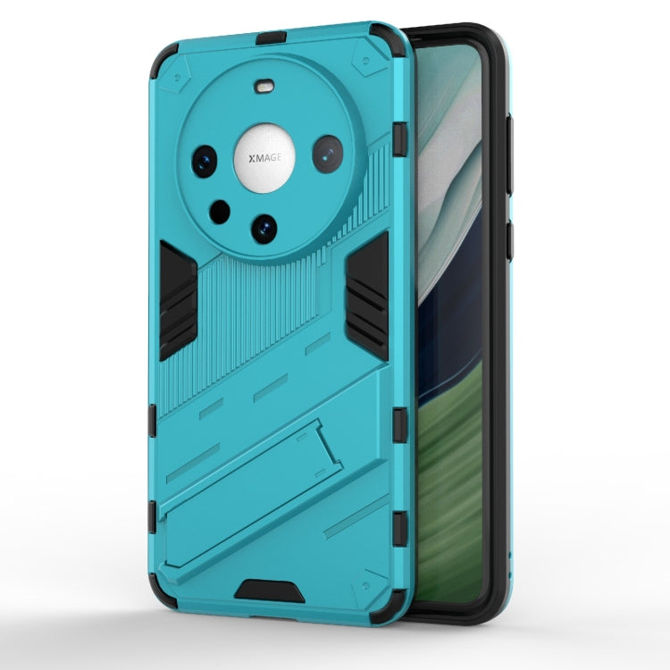 For Huawei Mate 60 Pro Punk Armor 2 in 1 PC + TPU Phone Case with Holder(Blue) - Huawei Cases by PMC TechLife | Online Shopping South Africa | PMC TechLife | Buy Now Pay Later Mobicred