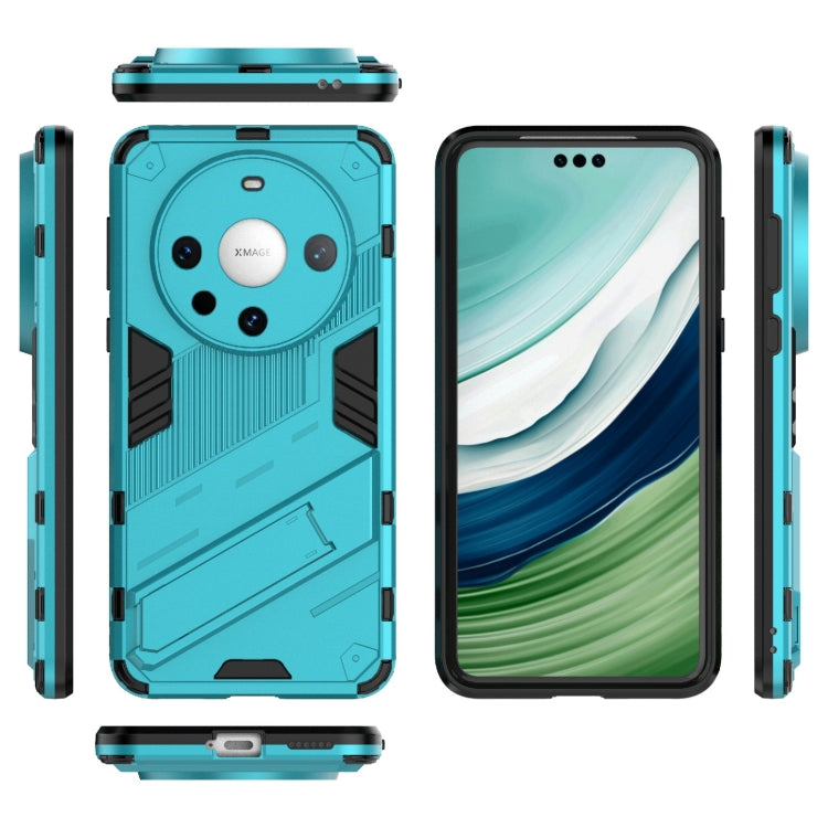 For Huawei Mate 60 Pro Punk Armor 2 in 1 PC + TPU Phone Case with Holder(Blue) - Huawei Cases by PMC TechLife | Online Shopping South Africa | PMC TechLife | Buy Now Pay Later Mobicred