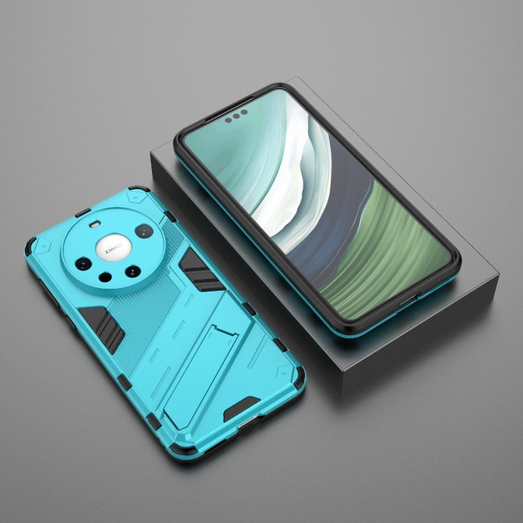 For Huawei Mate 60 Pro Punk Armor 2 in 1 PC + TPU Phone Case with Holder(Blue) - Huawei Cases by PMC TechLife | Online Shopping South Africa | PMC TechLife | Buy Now Pay Later Mobicred