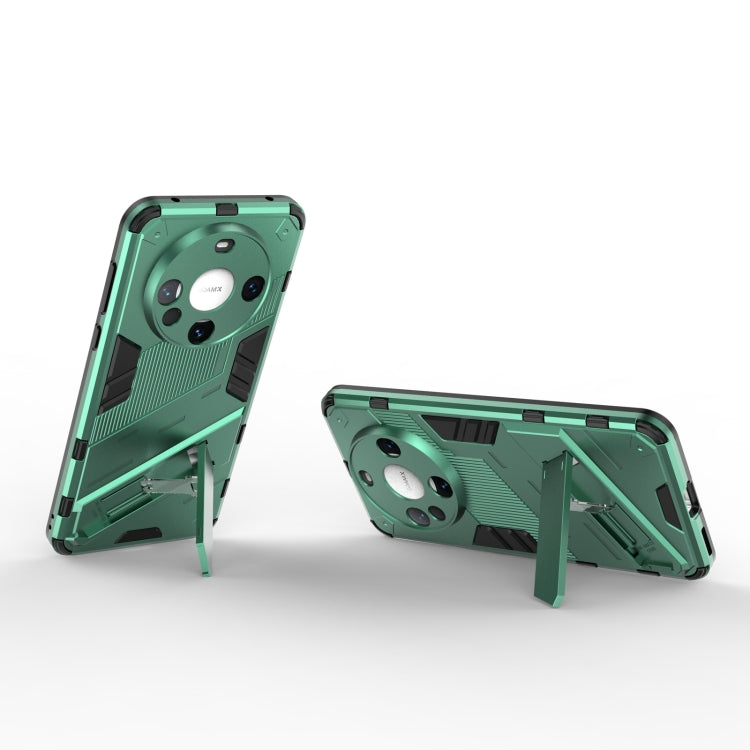 For Huawei Mate 60 Punk Armor 2 in 1 PC + TPU Phone Case with Holder(Green) - Huawei Cases by PMC Jewellery | Online Shopping South Africa | PMC Jewellery | Buy Now Pay Later Mobicred