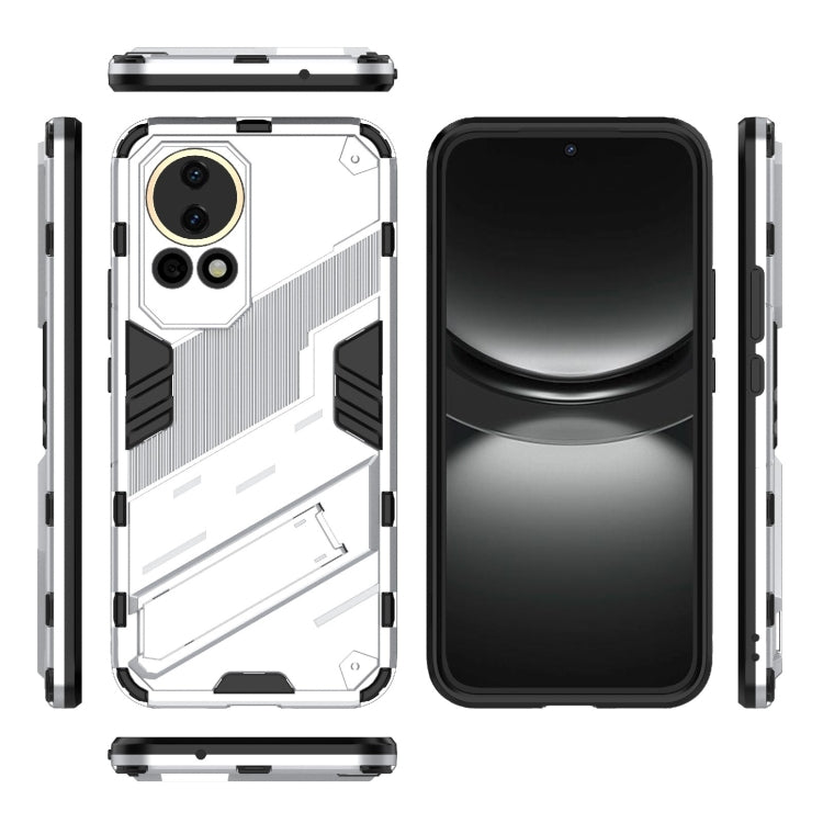 For Huawei nova 12 5G Punk Armor 2 in 1 PC + TPU Phone Case with Holder(White) - Huawei Cases by PMC Jewellery | Online Shopping South Africa | PMC Jewellery | Buy Now Pay Later Mobicred