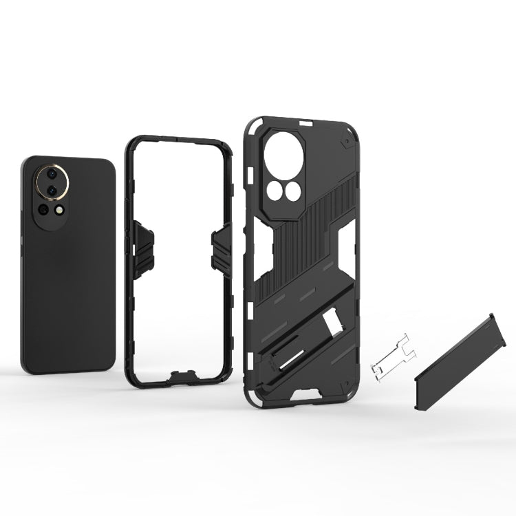 For Huawei nova 12 5G Punk Armor 2 in 1 PC + TPU Phone Case with Holder(Orange) - Huawei Cases by PMC Jewellery | Online Shopping South Africa | PMC Jewellery | Buy Now Pay Later Mobicred