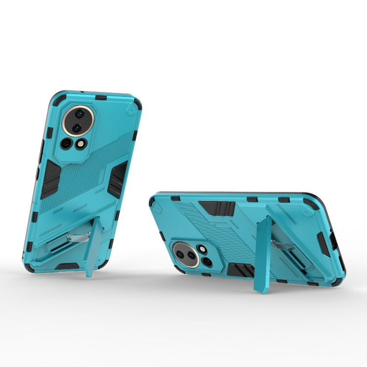For Huawei nova 12 5G Punk Armor 2 in 1 PC + TPU Phone Case with Holder(Blue) - Huawei Cases by PMC TechLife | Online Shopping South Africa | PMC TechLife | Buy Now Pay Later Mobicred