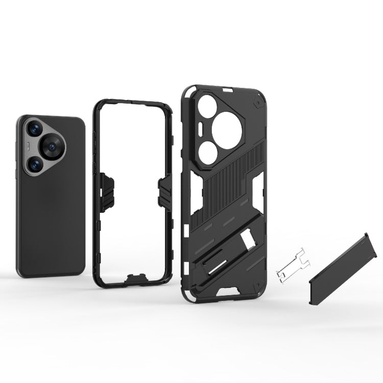 For Huawei Pura 70 Pro / 70 Pro+ Punk Armor 2 in 1 PC + TPU Phone Case with Holder(Green) - Huawei Cases by PMC TechLife | Online Shopping South Africa | PMC TechLife | Buy Now Pay Later Mobicred