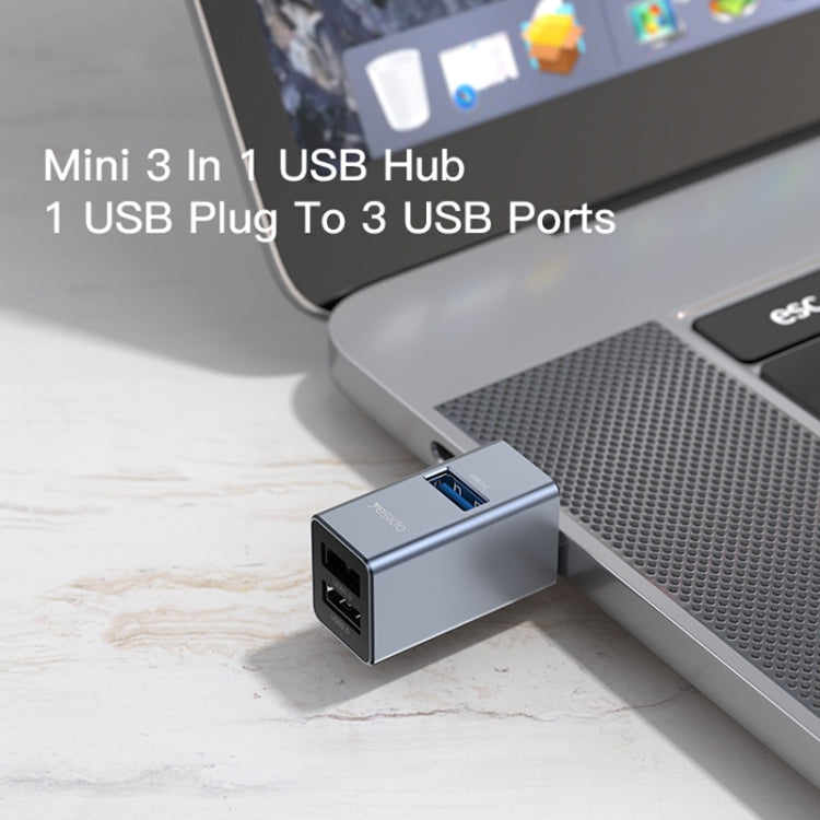 Yesido HB14 3 in 1 USB 3.0 Mini Splitter HUB Adapter - USB HUB by Yesido | Online Shopping South Africa | PMC Jewellery | Buy Now Pay Later Mobicred