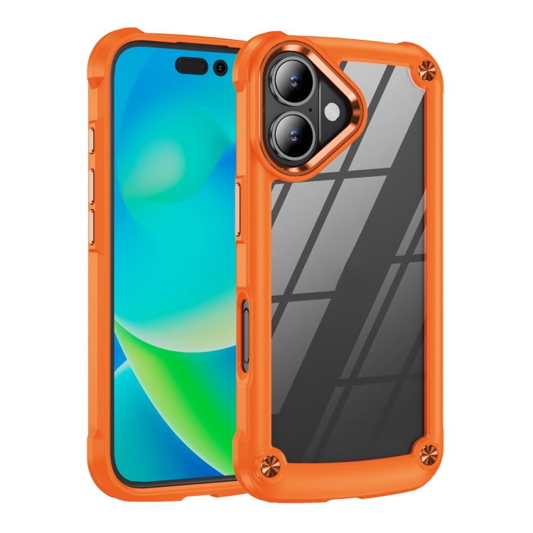 For iPhone 16 TPU + PC Lens Protection Phone Case(Orange) - iPhone 16 Cases by PMC Jewellery | Online Shopping South Africa | PMC Jewellery | Buy Now Pay Later Mobicred