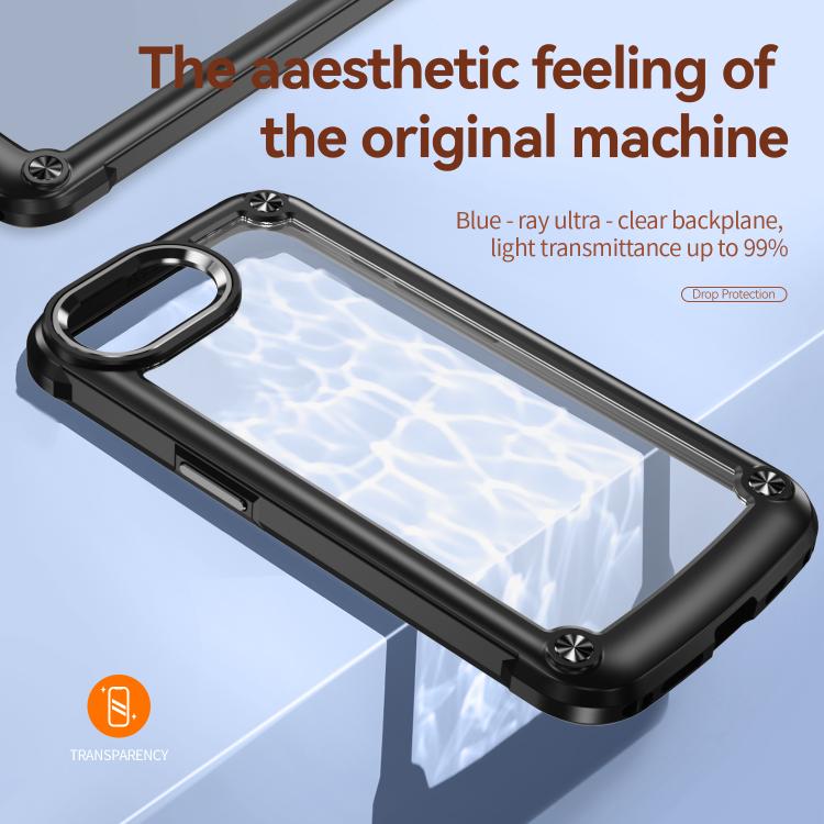 For iPhone 16e TPU + PC Lens Protection Phone Case(Black) - free shipping - PMC TechLife - Order now!