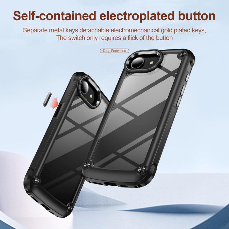 For iPhone 16e TPU + PC Lens Protection Phone Case(Black) - free shipping - PMC TechLife - Order now!