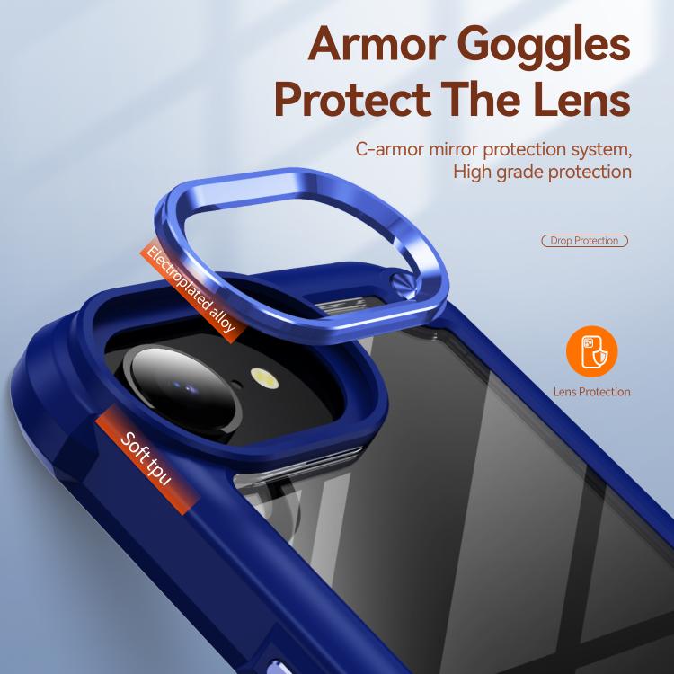 For iPhone 16e TPU + PC Lens Protection Phone Case(Blue) - free shipping - PMC TechLife - Order now!