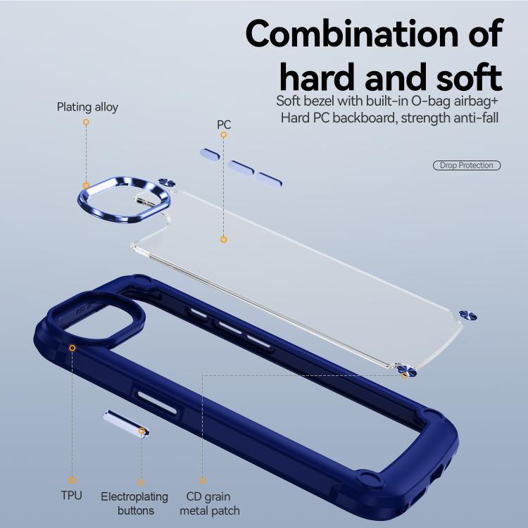 For iPhone 16e TPU + PC Lens Protection Phone Case(Blue) - free shipping - PMC TechLife - Order now!