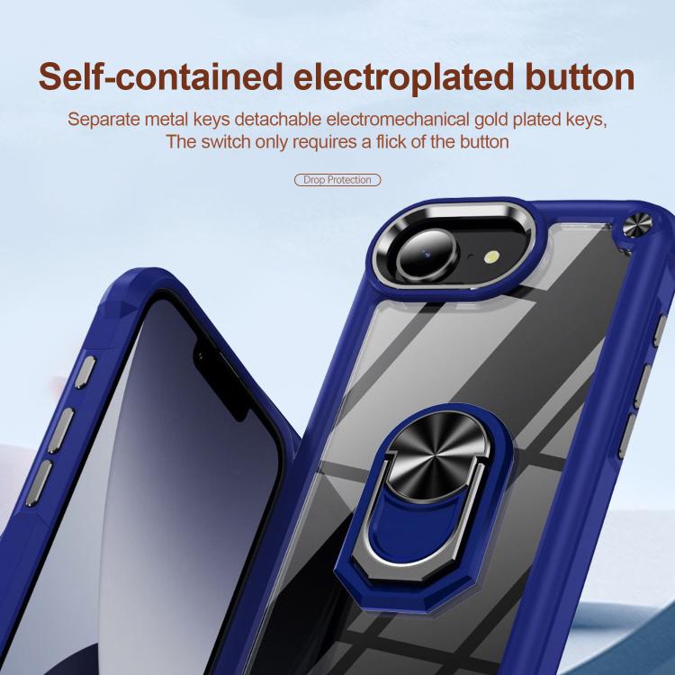 For iPhone 16e TPU + PC Lens Protection Phone Case with Ring Holder(Black) - iPhone 16e Cases by PMC TechLife | Online Shopping South Africa | PMC TechLife | Buy Now Pay Later Mobicred