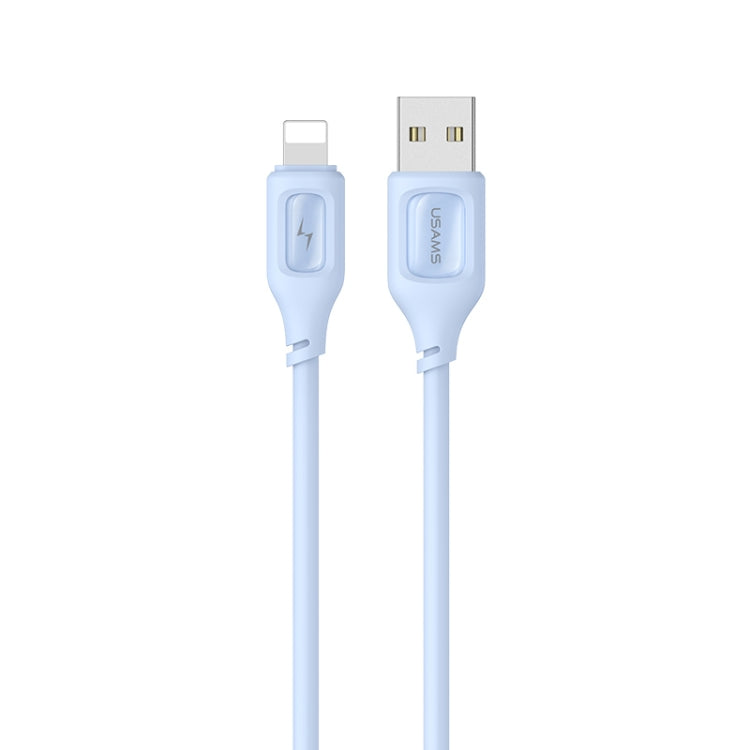 USAMS US-SJ618 2.4A USB to 8 Pin Silicone Data Cable, Length: 1m(Blue) - Normal Style Cable by USAMS | Online Shopping South Africa | PMC Jewellery | Buy Now Pay Later Mobicred