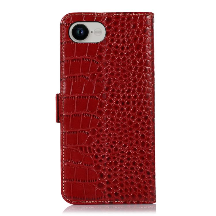 For iPhone 16e Crocodile Top Layer Cowhide Leather Phone Case(Red) - iPhone 16e Cases by PMC TechLife | Online Shopping South Africa | PMC TechLife | Buy Now Pay Later Mobicred