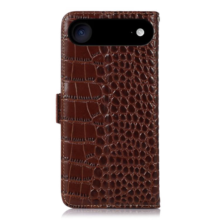 For iPhone 17 Air Crocodile Top Layer Cowhide Leather Phone Case(Brown) - free shipping - PMc TechLife - Order now!