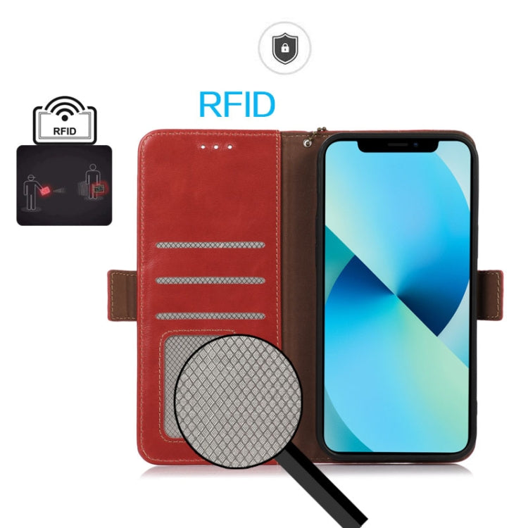 For iPhone 16 Plus Crazy Horse Top Layer Cowhide Leather Phone Case(Red) - free shipping - PMC TechLife - Order now!