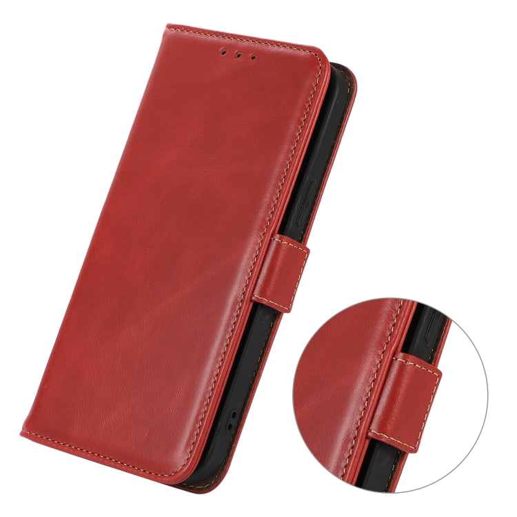 For iPhone 16 Plus Crazy Horse Top Layer Cowhide Leather Phone Case(Red) - free shipping - PMC TechLife - Order now!