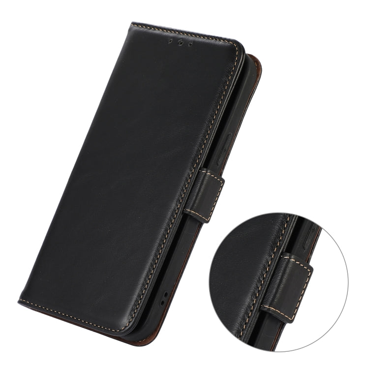 For iPhone 16 Crazy Horse Top Layer Cowhide Leather Phone Case(Black) - free shipping - PMC TechLife - Order now!