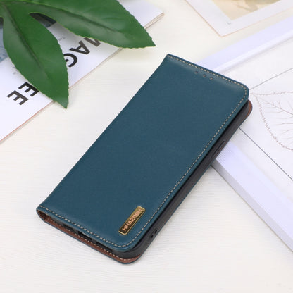 For iPhone 16 Pro Max KHAZNEH Nappa Top Layer Cowhide Leather Phone Case(Green) - iPhone 16 Pro Max Cases by PMC Jewellery | Online Shopping South Africa | PMC Jewellery | Buy Now Pay Later Mobicred