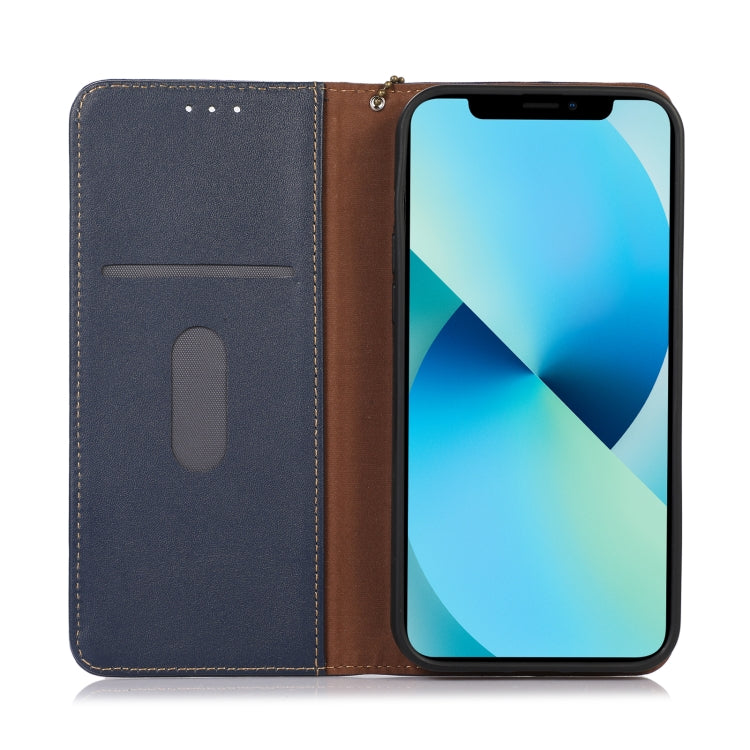 For iPhone 16 Plus KHAZNEH Nappa Top Layer Cowhide Leather Phone Case(Blue) - iPhone 16 Plus Cases by PMC TechLife | Online Shopping South Africa | PMC TechLife | Buy Now Pay Later Mobicred