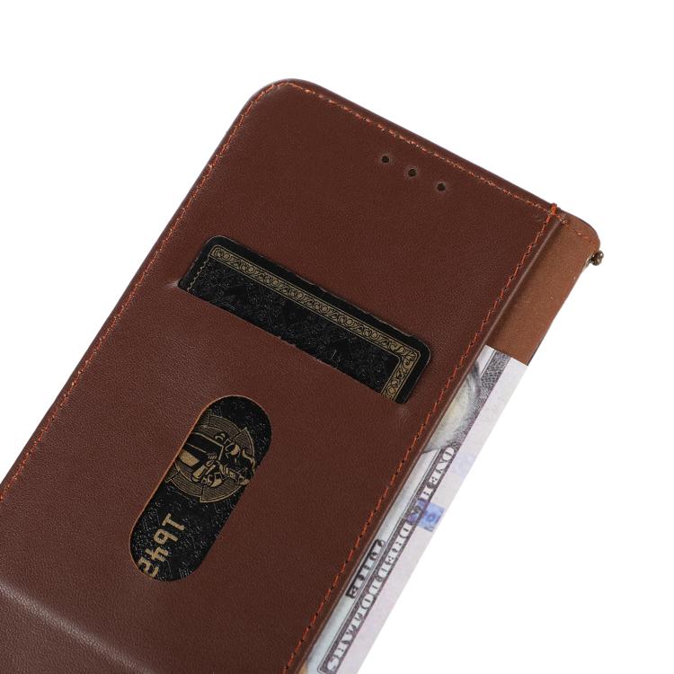 For iPhone 17 Pro KHAZNEH Nappa Top Layer Cowhide Leather Phone Case(Brown) - free shipping - PMc TechLife - Order now!