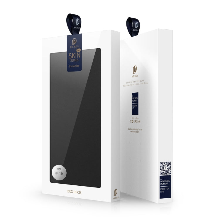 For iPhone 16 DUX DUCIS Skin Pro Series Flip Leather Phone Case(Black) - iPhone 16 Cases by DUX DUCIS | Online Shopping South Africa | PMC TechLife | Buy Now Pay Later Mobicred