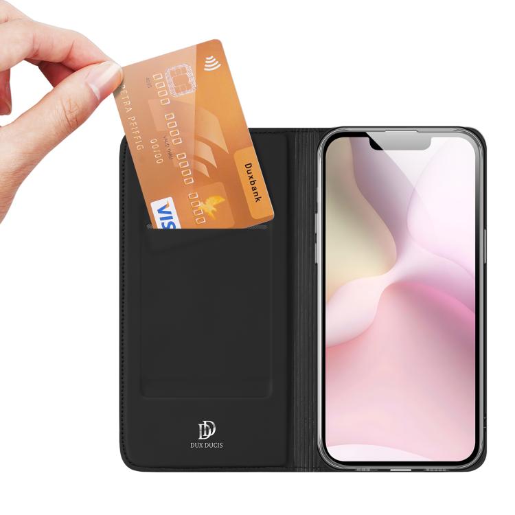 For iPhone 16e DUX DUCIS Skin Pro Series Flip Leather Phone Case(Black) - iPhone 16e Cases by DUX DUCIS | Online Shopping South Africa | PMC TechLife | Buy Now Pay Later Mobicred