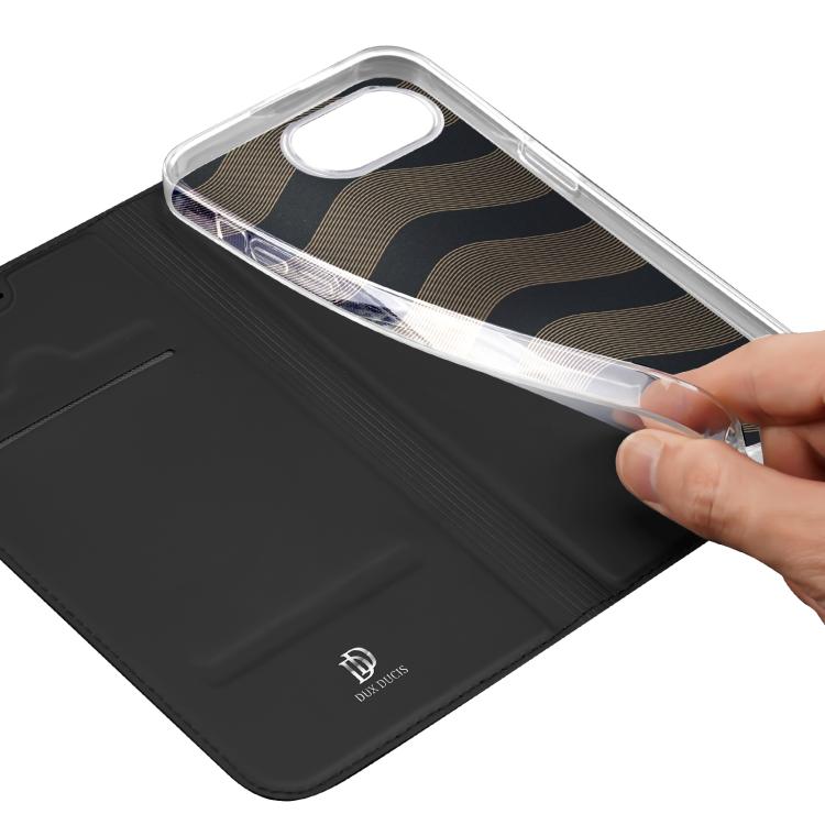 For iPhone 16e DUX DUCIS Skin Pro Series Flip Leather Phone Case(Black) - iPhone 16e Cases by DUX DUCIS | Online Shopping South Africa | PMC TechLife | Buy Now Pay Later Mobicred