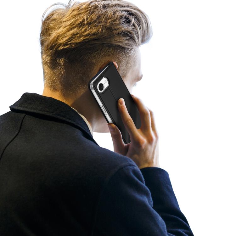 For iPhone 16e DUX DUCIS Skin Pro Series Flip Leather Phone Case(Black) - iPhone 16e Cases by DUX DUCIS | Online Shopping South Africa | PMC TechLife | Buy Now Pay Later Mobicred
