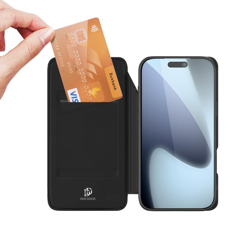 For iPhone 17 Pro DUX DUCIS Skin Pro Series Flip Leather Phone Case(Black) - free shipping - PMC TechLife - Order now!