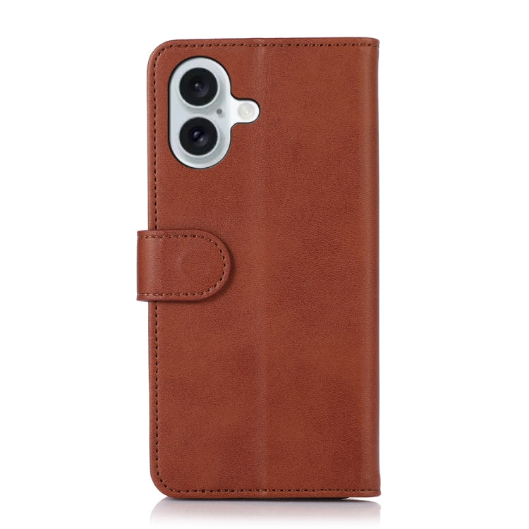 For iPhone 16 Cow Texture Leather Phone Case(Brown) - iPhone 16 Cases by PMC TechLife | Online Shopping South Africa | PMC TechLife | Buy Now Pay Later Mobicred