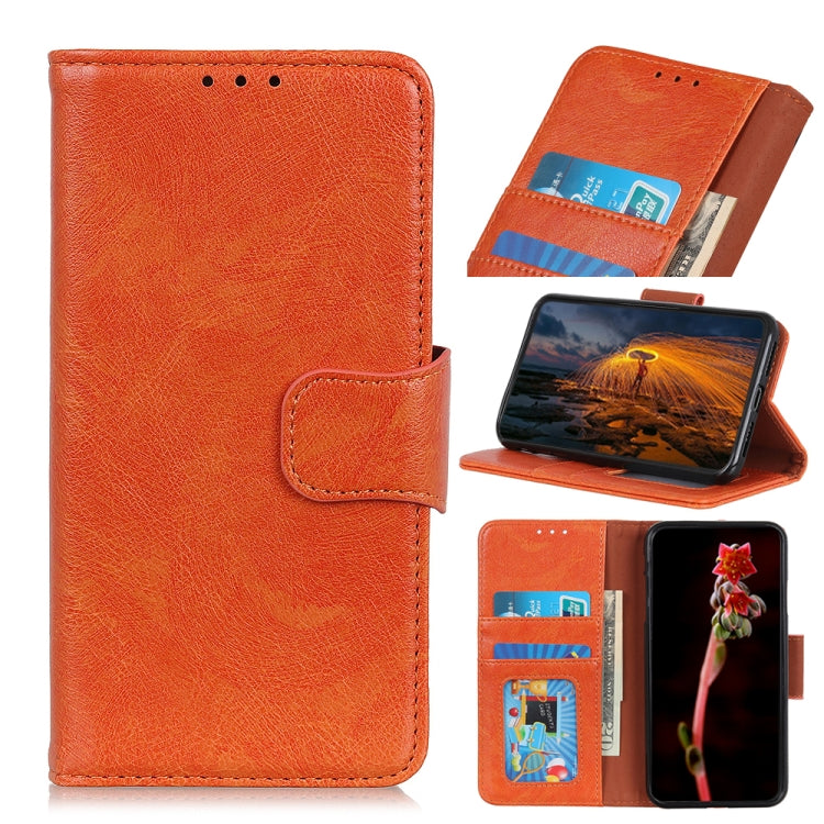 For iPhone 16 Plus Nappa Texture Leather Case(Orange) - iPhone 16 Plus Cases by PMC TechLife | Online Shopping South Africa | PMC TechLife | Buy Now Pay Later Mobicred