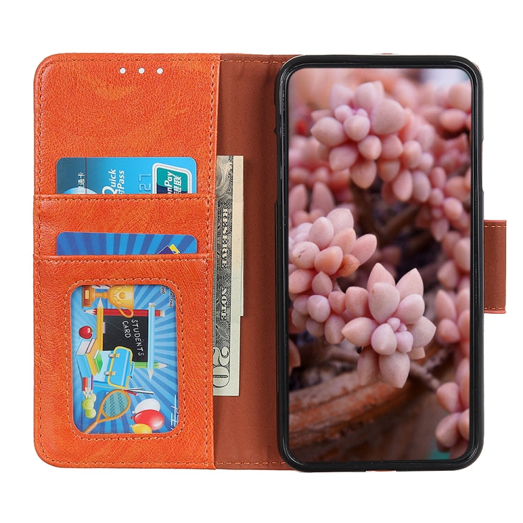 For iPhone 16 Plus Nappa Texture Leather Case(Orange) - iPhone 16 Plus Cases by PMC TechLife | Online Shopping South Africa | PMC TechLife | Buy Now Pay Later Mobicred