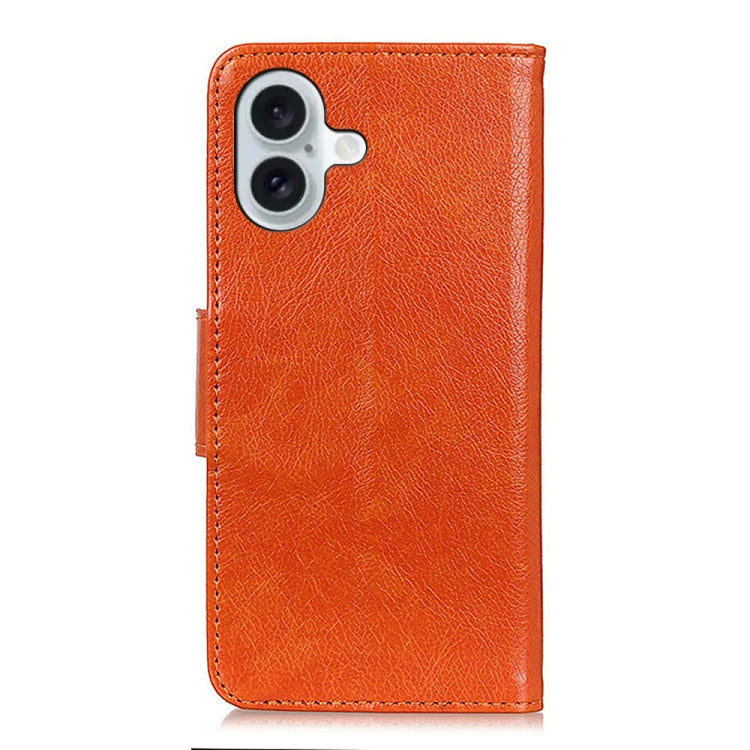 For iPhone 16 Nappa Texture Leather Case(Orange) - iPhone 16 Cases by PMC TechLife | Online Shopping South Africa | PMC TechLife | Buy Now Pay Later Mobicred