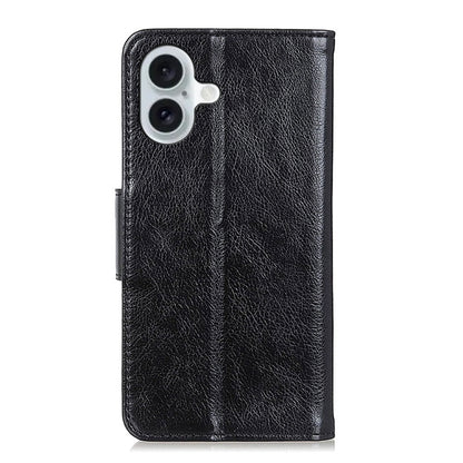 For iPhone 16 Nappa Texture Leather Case(Black) - iPhone 16 Cases by PMC Jewellery | Online Shopping South Africa | PMC Jewellery | Buy Now Pay Later Mobicred