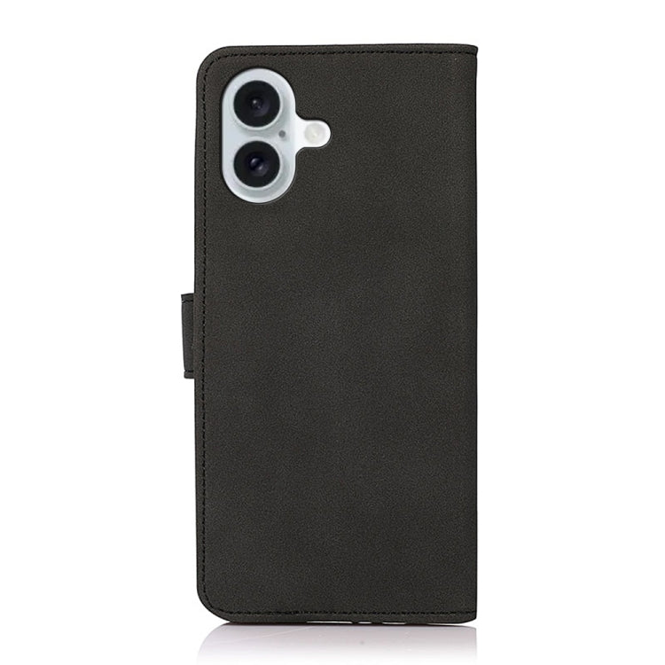 For iPhone 16 KHAZNEH Matte Texture Leather Phone Case(Black) - iPhone 16 Cases by PMC Jewellery | Online Shopping South Africa | PMC Jewellery | Buy Now Pay Later Mobicred