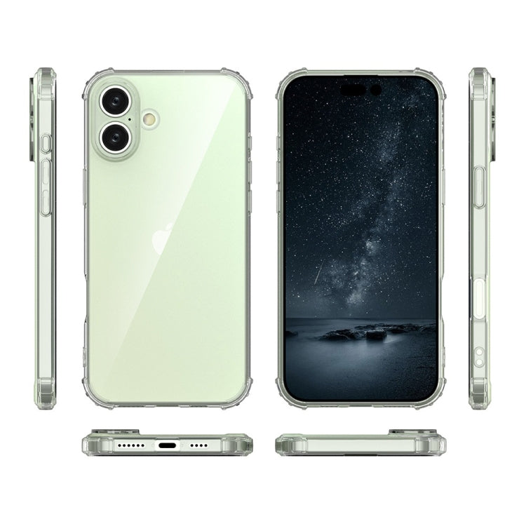 For iPhone 16 Four-Corner Shockproof Clear TPU Phone Case(Transparent) - free shipping - PMC TechLife - Order now!