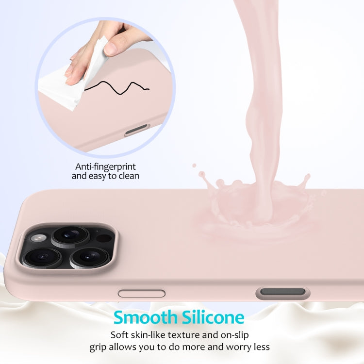 For iPhone 16 Pro Max Solid Color Silicone Phone Case(Sand Pink) - More iPhone Cases by PMC TechLife | Online Shopping South Africa | PMC TechLife | Buy Now Pay Later Mobicred