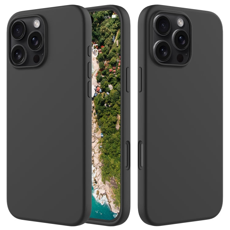 For iPhone 16 Pro Solid Color Silicone Phone Case(Black) - More iPhone Cases by PMC TechLife | Online Shopping South Africa | PMC TechLife | Buy Now Pay Later Mobicred