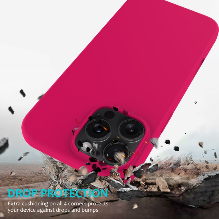 For iPhone 16 Pro Solid Color Silicone Phone Case(Rose Red) - More iPhone Cases by PMC TechLife | Online Shopping South Africa | PMC TechLife | Buy Now Pay Later Mobicred