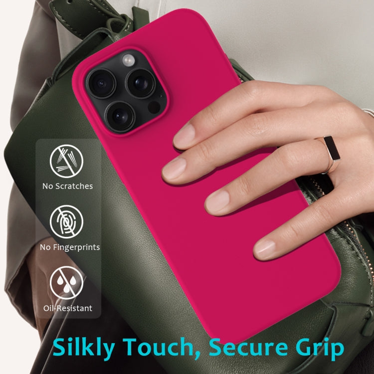 For iPhone 16 Pro Solid Color Silicone Phone Case(Rose Red) - More iPhone Cases by PMC TechLife | Online Shopping South Africa | PMC TechLife | Buy Now Pay Later Mobicred