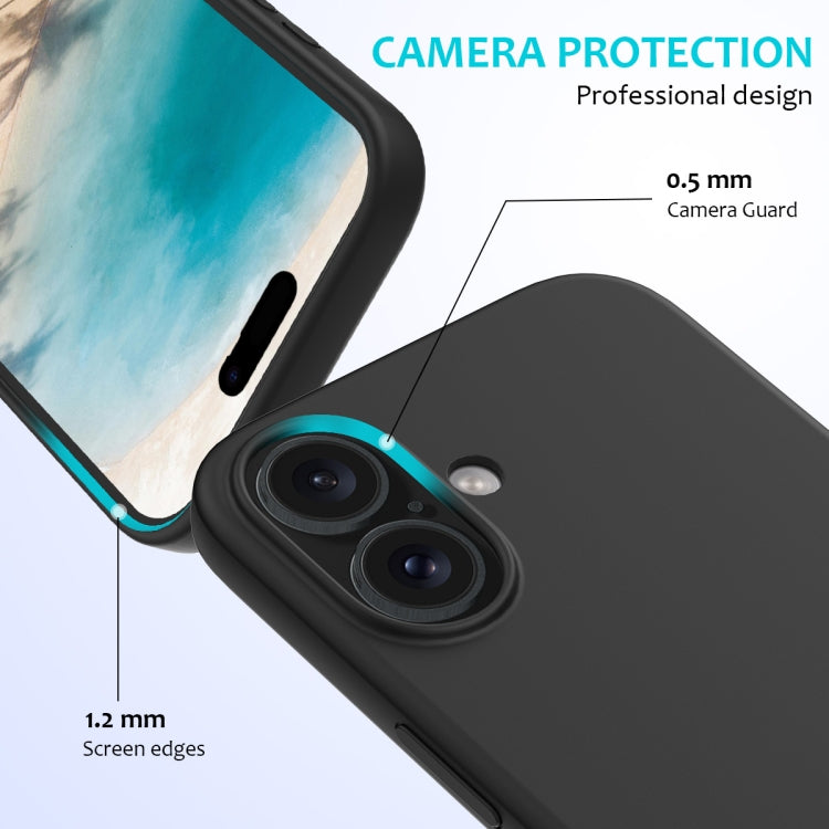 For iPhone 16 Plus Solid Color Silicone Phone Case(Black) - More iPhone Cases by PMC TechLife | Online Shopping South Africa | PMC TechLife | Buy Now Pay Later Mobicred