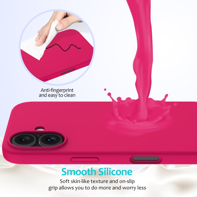 For iPhone 16 Solid Color Silicone Phone Case(Rose Red) - More iPhone Cases by PMC TechLife | Online Shopping South Africa | PMC TechLife | Buy Now Pay Later Mobicred