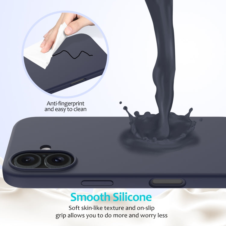 For iPhone 16 Solid Color Silicone Phone Case(Midnight Blue) - More iPhone Cases by PMC TechLife | Online Shopping South Africa | PMC TechLife | Buy Now Pay Later Mobicred