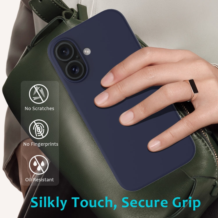 For iPhone 16 Solid Color Silicone Phone Case(Midnight Blue) - More iPhone Cases by PMC TechLife | Online Shopping South Africa | PMC TechLife | Buy Now Pay Later Mobicred