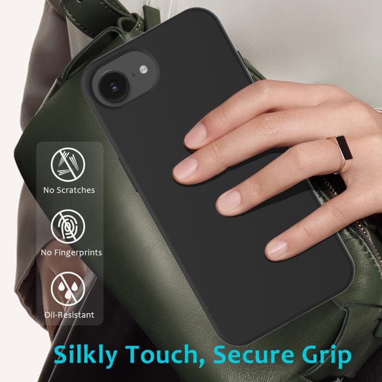 For iPhone 16e Solid Color Silicone Phone Case(Black) - iPhone 16e Cases by PMC TechLife | Online Shopping South Africa | PMC TechLife | Buy Now Pay Later Mobicred